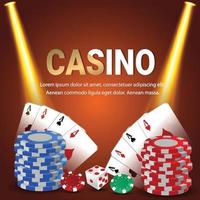 casino online gokspel met speelkaarten en casinofiche vector