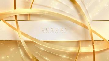 luxe achtergrond met gouden kromme lijn elementen en zon licht Effecten decoratie en bokeh. vector