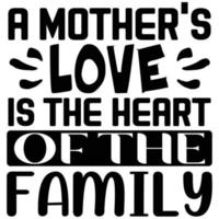 moeder liefde is de hart van de familie vector