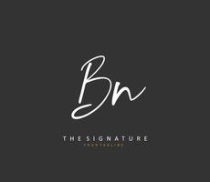 b n miljard eerste brief handschrift en handtekening logo. een concept handschrift eerste logo met sjabloon element. vector