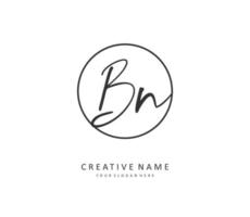 b n miljard eerste brief handschrift en handtekening logo. een concept handschrift eerste logo met sjabloon element. vector