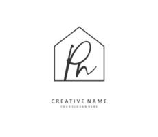 p n pn eerste brief handschrift en handtekening logo. een concept handschrift eerste logo met sjabloon element. vector
