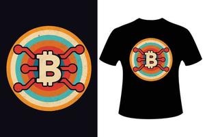 retro crypto bitcoin t-shirt ontwerp bitcoin t overhemd ontwerp retro crypto bitcoin t-shirt ontwerp bitcoin t overhemd ontwerp vector