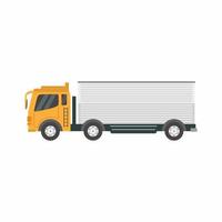 snelle verzending bestelwagen voertuig pictogram geïsoleerd op een witte achtergrond. logistieke product transportindustrie. levering dienstverleningsconcept. platte cartoon vectorillustratie vector