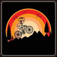 fiets en wielersport t-shirt ontwerpen vector berg fiets retro wijnoogst fiets t-shirt ontwerp