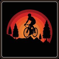 fiets en wielersport t-shirt ontwerpen vector berg fiets retro wijnoogst fiets t-shirt ontwerp