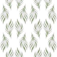 modern naadloos bloemen patroon, hand geschilderd groen bladeren Aan een wit achtergrond. een elegant sjabloon voor modieus afdrukken, afdrukken, website ontwerp. vector