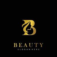 brief b elegantie luxe schoonheid goud kleur vrouwen mode logo vector