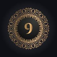 premie brief 9 logo icoon ontwerp. luxe sieraden kader edelsteen rand logo. schoonheid, mode, spa icoon logo ontwerp vector