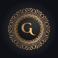 premie brief g logo icoon ontwerp. luxe sieraden kader edelsteen rand logo. schoonheid, mode, spa icoon logo ontwerp vector