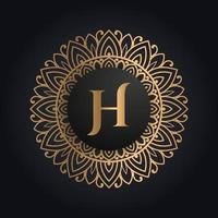 premie brief h logo icoon ontwerp. luxe sieraden kader edelsteen rand logo. schoonheid, mode, spa icoon logo ontwerp vector