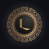 premie brief l logo icoon ontwerp. luxe sieraden kader edelsteen rand logo. schoonheid, mode, spa icoon logo ontwerp vector