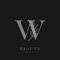brief w logo bloemen logo ontwerp. logo voor Dames schoonheid salon massage kunstmatig of spa merk vector