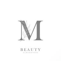 brief m logo bloemen logo ontwerp. logo voor Dames schoonheid salon massage kunstmatig of spa merk vector