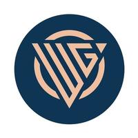creatief gemakkelijk eerste monogram wg logo ontwerpen. vector
