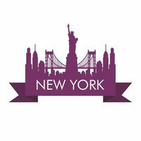 nieuw york horizon silhouet vector illustratie sjabloon