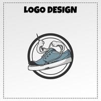 schoenen reparatie logo illustratie vector ontwerp