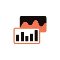 vector icoon concept van statistisch planning grafieken en bar grafieken voor vergaderingen. kan worden gebruikt voor economie, zakelijk, bedrijf, opleiding, presentatie. kan worden voor web, website, poster, mobiel apps