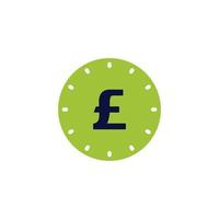 icoon vector concept van eenvoudig of regelmatig pond sterling munt met groen cirkel. kan gebruikt voor sociaal media, website, web, poster, mobiel apps