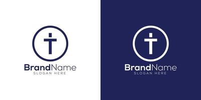 brief t christen plus logo ontwerp sjabloon vector