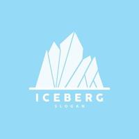 ijsberg logo, antarctisch bergen vector in ijs blauw kleur, natuur ontwerp, Product merk illustratie sjabloon icoon