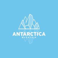 ijsberg logo, antarctisch bergen vector in ijs blauw kleur, natuur ontwerp, Product merk illustratie sjabloon icoon