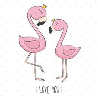 roze flamingo. tekening. tekenfilm. kan worden gebruikt voor printontwerp, wenskaart, babydouche, poster, stof, textiel, kindert-shirt, kinderkleding. vector