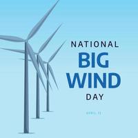 nationaal groot wind dag. groot wind dag vector illustratie met wind molen ang wereldbol. vlak illustratie voor wind dag.