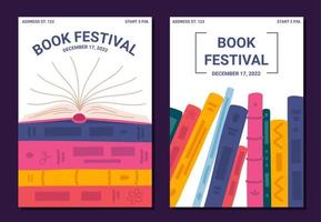 tekenfilm kleur boek festival concept poster kaart uitnodiging. vector