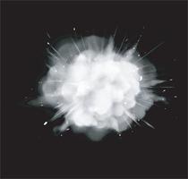 witte rook, poederexplosie met deeltjes
