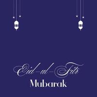 eid mubarak blauw groet kaart vector