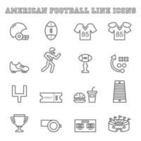 Amerikaanse voetbal lijn pictogrammen vector