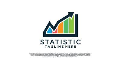 statistisch logo ontwerp van financieel uniek concept premie vector
