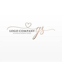 eerste gs vrouwelijk logo collecties sjabloon. handschrift logo van eerste handtekening, bruiloft, mode, juwelen, boetiek, bloemen en botanisch met creatief sjabloon voor ieder bedrijf of bedrijf. vector