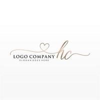 eerste hc vrouwelijk logo collecties sjabloon. handschrift logo van eerste handtekening, bruiloft, mode, juwelen, boetiek, bloemen en botanisch met creatief sjabloon voor ieder bedrijf of bedrijf. vector