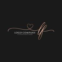 eerste lf vrouwelijk logo collecties sjabloon. handschrift logo van eerste handtekening, bruiloft, mode, juwelen, boetiek, bloemen en botanisch met creatief sjabloon voor ieder bedrijf of bedrijf. vector