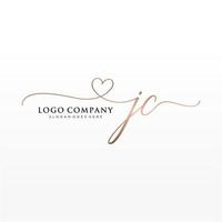 eerste jc vrouwelijk logo collecties sjabloon. handschrift logo van eerste handtekening, bruiloft, mode, juwelen, boetiek, bloemen en botanisch met creatief sjabloon voor ieder bedrijf of bedrijf. vector