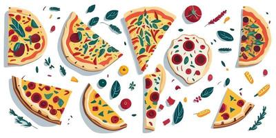 pizza levering Mens Holding een karton doos, vlak vector illustratie