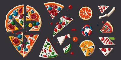 heerlijk vlak vector illustratie van een pizza menu ontwerp