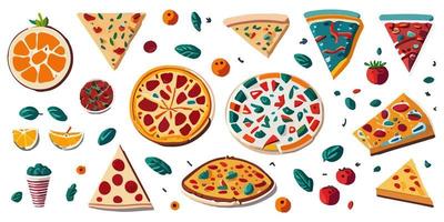 vlak vector illustratie van een heerlijk pizza doos