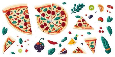 heerlijk vlak vector illustratie van een plak van paddestoel pizza