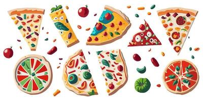 vlak vector pizza grafiek naar brengen sommige Italiaans smaak naar uw ontwerpen