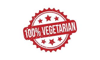 100 procent vegetarisch rubber postzegel vector