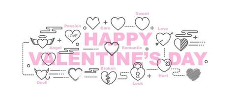 gelukkige Valentijnsdag vector banner