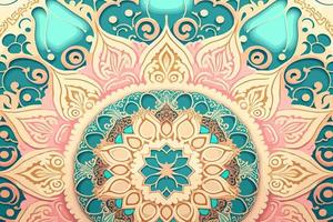 luxe Indisch bloemen patroon pastel toon. abstract traditioneel volk antiek tribal grafisch lijn. structuur textiel kleding stof etnisch patronen. overladen elegant luxe wijnoogst retro stijl.vector illustratie. vector