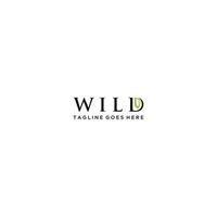 wild en blad logo teken ontwerp vector