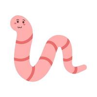 grappig weinig roze worm vector