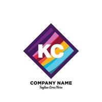 kc eerste logo met kleurrijk sjabloon vector
