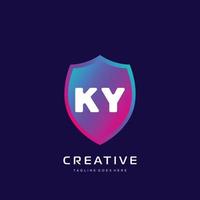 ky eerste logo met kleurrijk sjabloon vector. vector