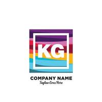 kg eerste logo met kleurrijk sjabloon vector
